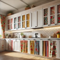 Cortinas para armarios de cocina sin puertas